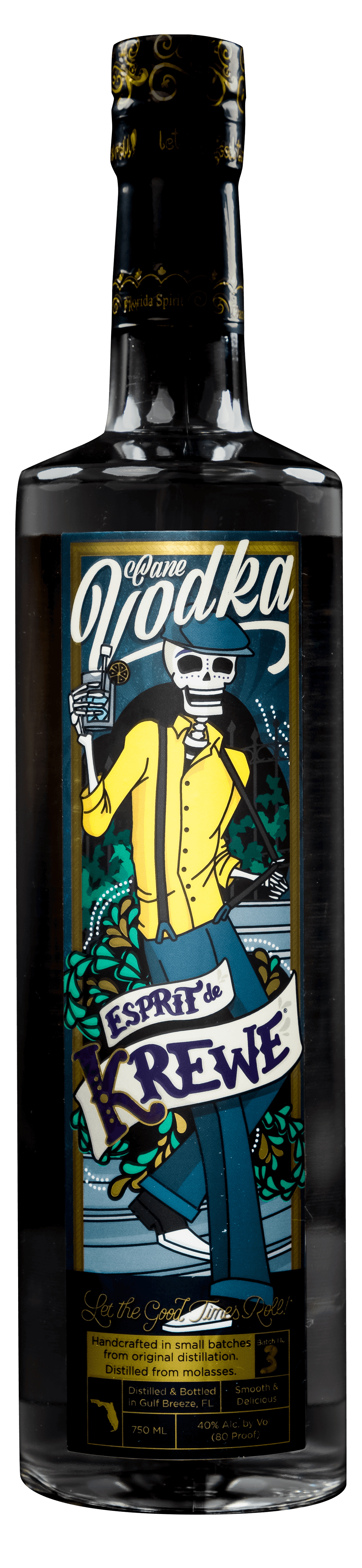 Cane Vodka Distilled from 100 Florida Cane Molasses Rollins Distillery