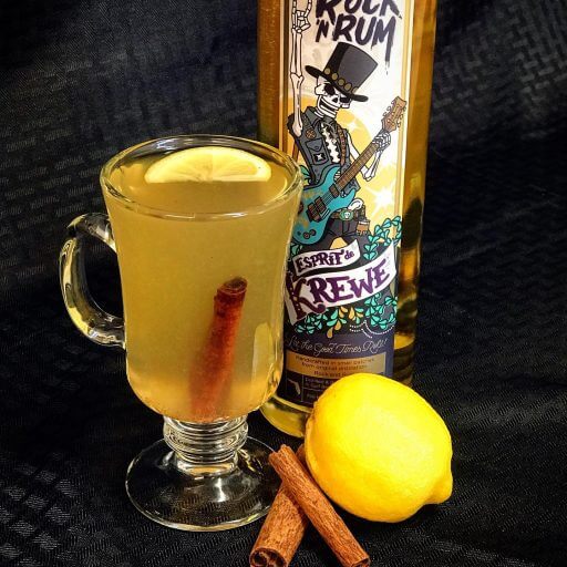 I'm Too Hot for this Toddy made with Rollins Distillery Esprit de Krewe Rock 'N' Rum